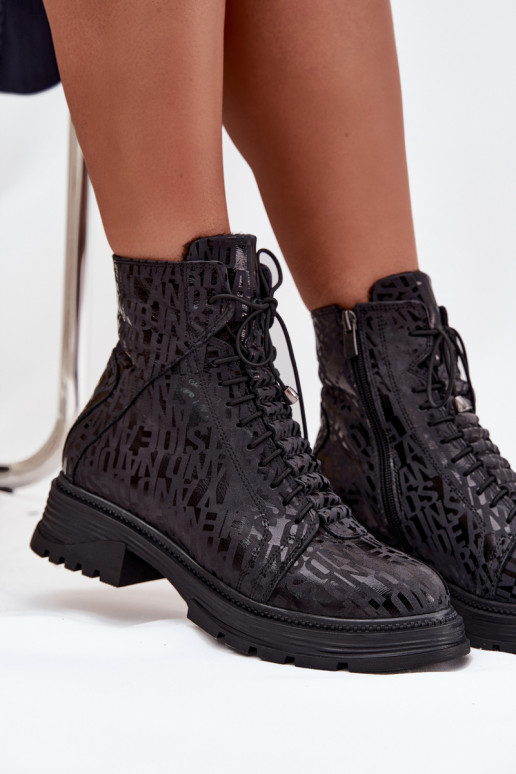 Peau Bottines de travail Féminin réchauffer Au Château Artiker 57C2257 couleur noire