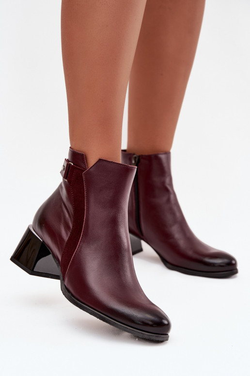 Peau Bottes pour femmes avec des talons réchauffer Zazoo 60563 Bourgogne Peau Bottes pour femmes avec des talons réchauffer Zazoo 60563 Bourgogne