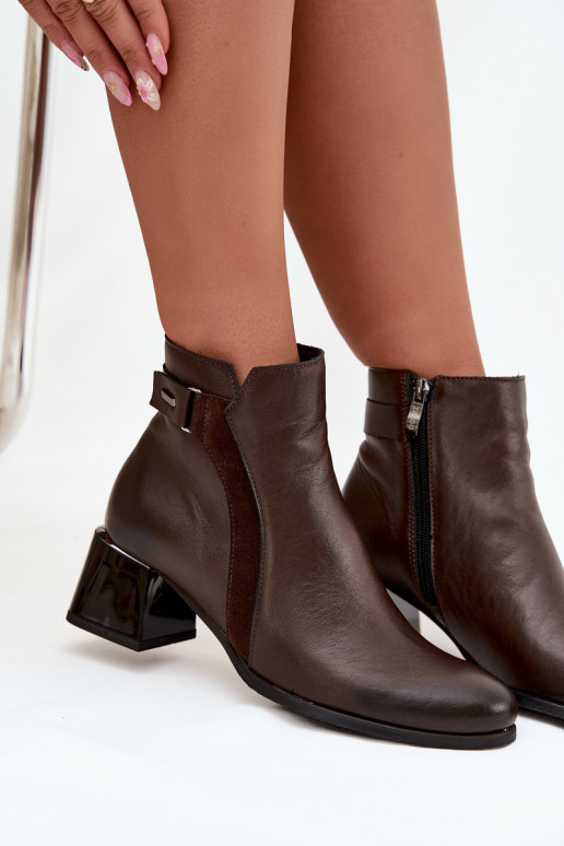 Peau Bottes pour femmes avec des talons réchauffer Zazoo 60563 CzekoladoÀe