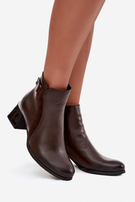 Peau Bottes pour femmes avec des talons réchauffer Zazoo 60563 CzekoladoÀe