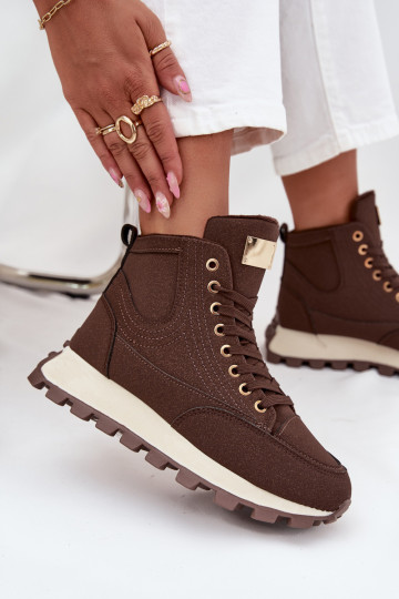 réchauffer chaussures Féminin avec une plateforme marron Il fautrivira