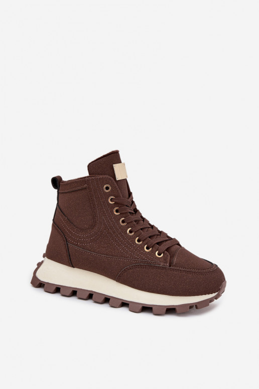 réchauffer chaussures Féminin avec une plateforme marron Il fautrivira