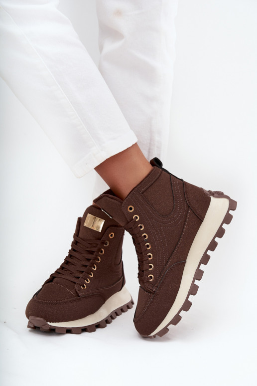 réchauffer chaussures Féminin avec une plateforme marron Il fautrivira