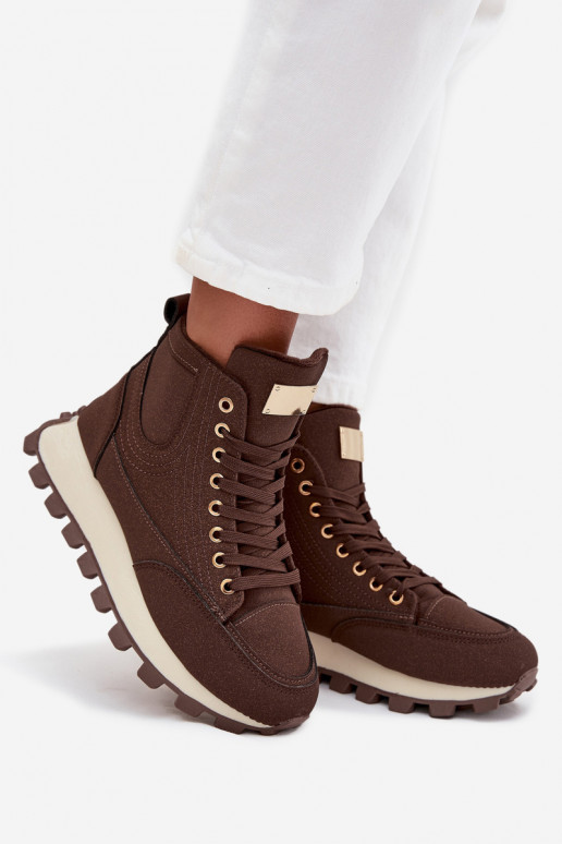 réchauffer chaussures Féminin avec une plateforme marron Il fautrivira