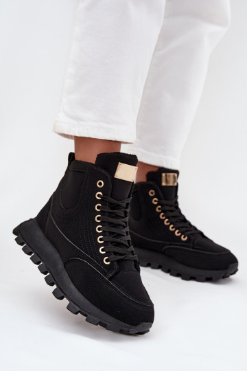 réchauffer chaussures Féminin avec une plateforme couleur noire Il fautrivira 2