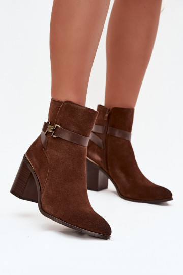 Bottes pour femmesActivéturalnego en daimu avec des talons réchauffer Sergio Leone BT25384-S marron 2