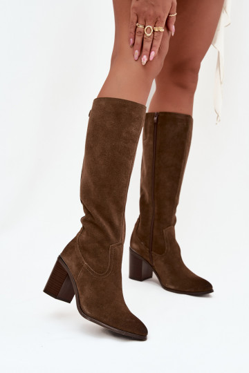 bottes pour femmesActivéturalnego en daimu réchauffer Obcas Słupek Sergio Leone KZ25668-S couleur verte