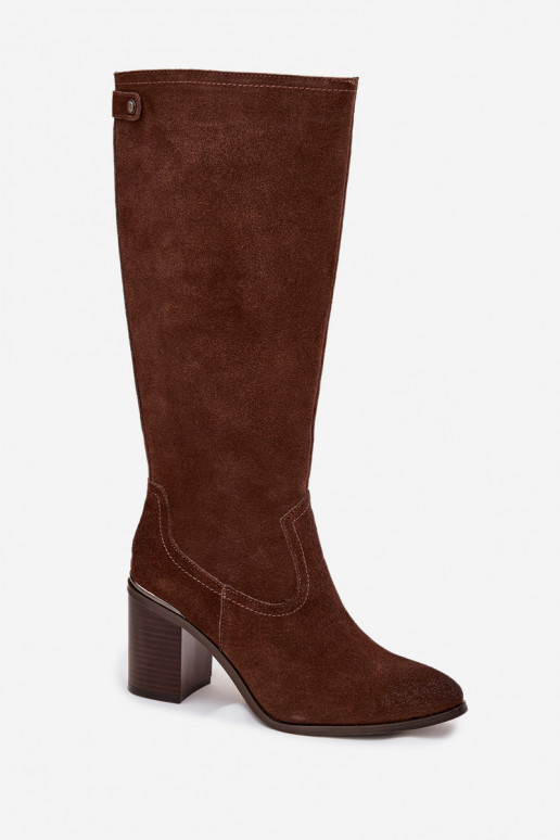 bottes pour femmesActivéturalnego en daimu réchauffer Obcas Słupek Sergio Leone KZ25668-S marron