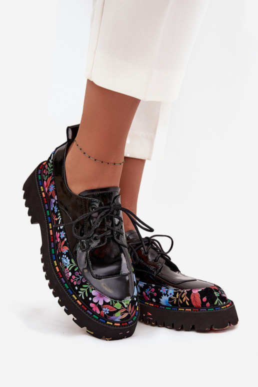 avec effet vernis chaussuresActivéturalnej Skóry avec des écrits Artiker 57C0174 couleur noire