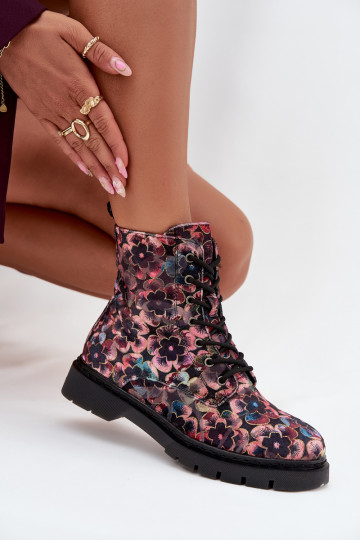 Bottes pour femmes réchauffer avec des fleurs Artiker 57C1051 couleur rose