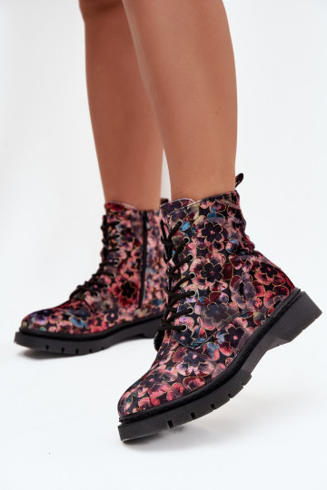 Bottes pour femmes réchauffer avec des fleurs Artiker 57C1051 couleur rose 2