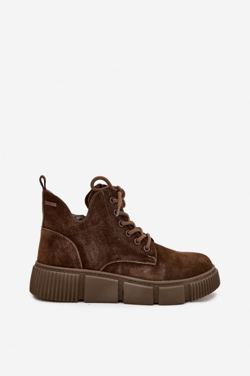 en daim chaussures à talons bas pour femmes avec une plateforme Big Star SS274595 marron en daim chaussures à talons bas pour femmes avec une plateforme Big Star SS274595 marron