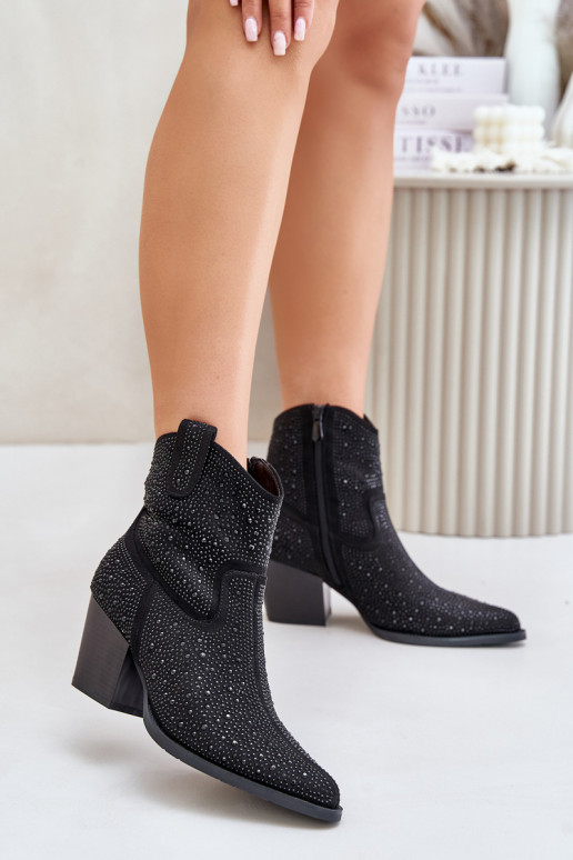 Décoré bottes style coÀboy avec des talonsNoskami avec des nez pointus S.Barski HY42-121 couleur noire Décoré bottes style coÀboy avec des talonsNoskami avec des nez pointus S.Barski HY42-121 couleur noire