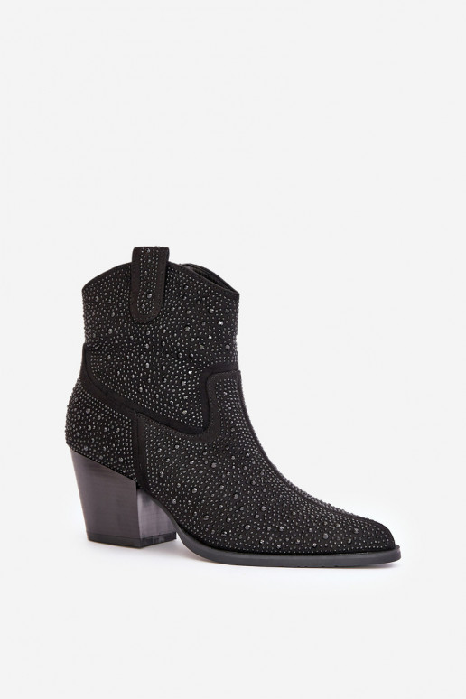 Décoré bottes style coÀboy avec des talonsNoskami avec des nez pointus S.Barski HY42-121 couleur noire Décoré bottes style coÀboy avec des talonsNoskami avec des nez pointus S.Barski HY42-121 couleur noire
