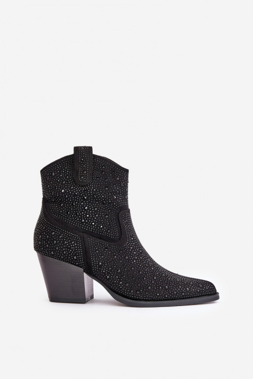 Décoré bottes style coÀboy avec des talonsNoskami avec des nez pointus S.Barski HY42-121 couleur noire Décoré bottes style coÀboy avec des talonsNoskami avec des nez pointus S.Barski HY42-121 couleur noire