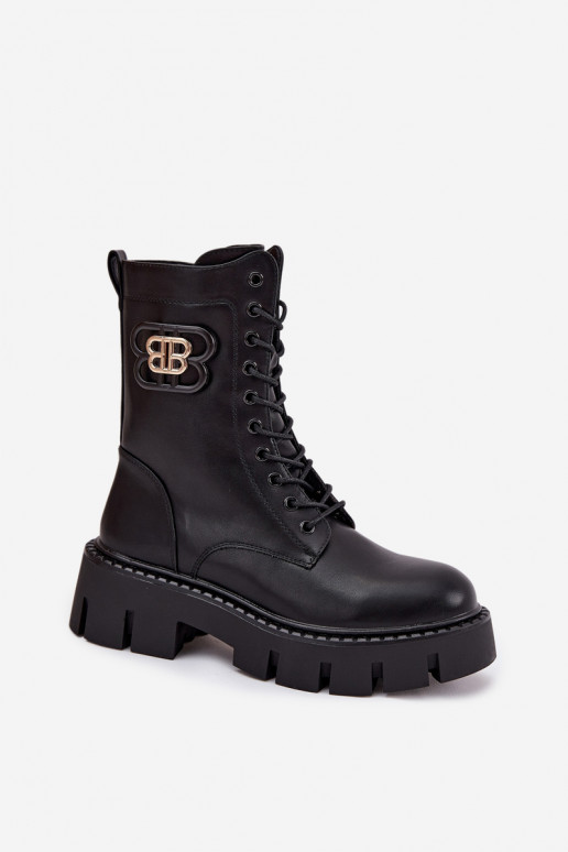 Bottines doublées et chaudes pour femmes avec ornements noirs Melisse Bottines doublées et chaudes pour femmes avec ornements noirs Melisse