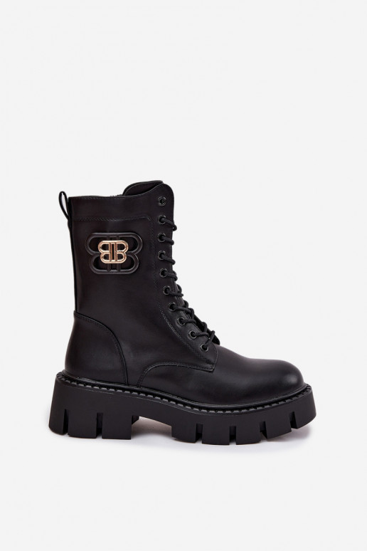 Bottines doublées et chaudes pour femmes avec ornements noirs Melisse Bottines doublées et chaudes pour femmes avec ornements noirs Melisse