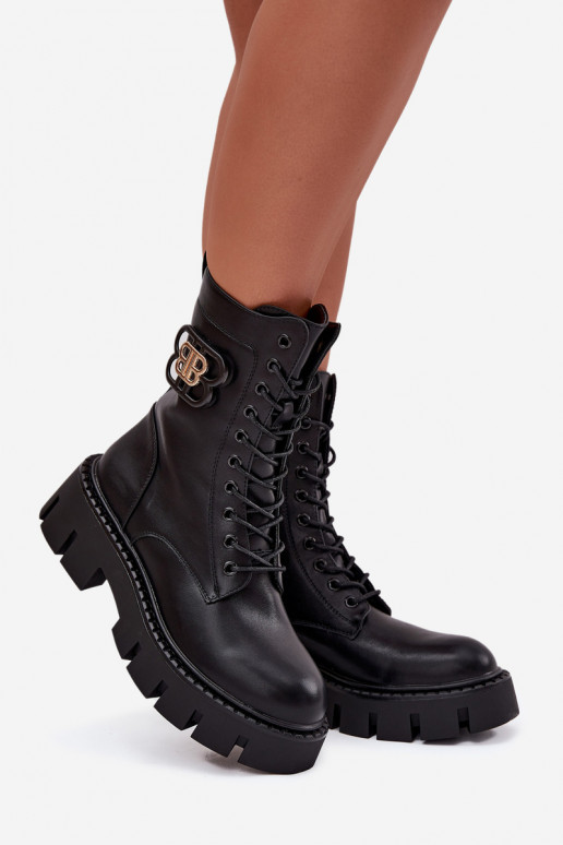 Bottines doublées et chaudes pour femmes avec ornements noirs Melisse Bottines doublées et chaudes pour femmes avec ornements noirs Melisse