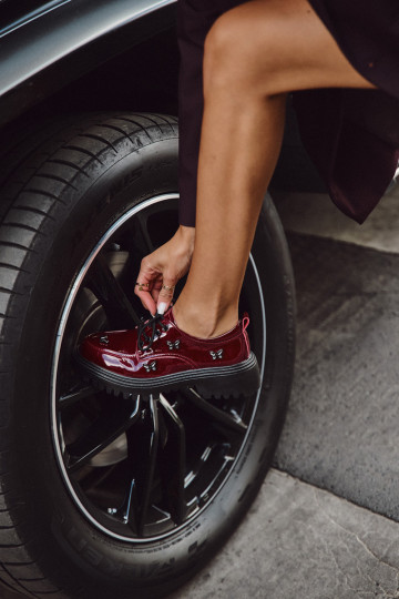 avec effet vernis Peau chaussures FémininPrzypinkami Artiker 57C0336 Bourgogne