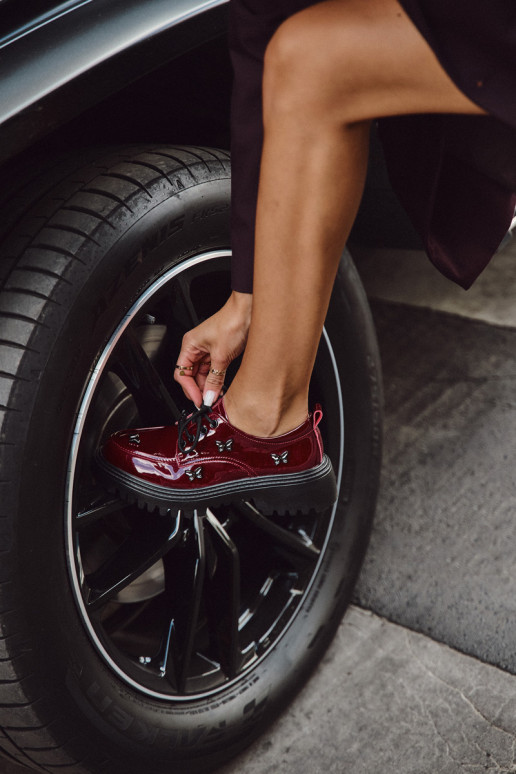 avec effet vernis Peau chaussures FémininPrzypinkami Artiker 57C0336 Bourgogne