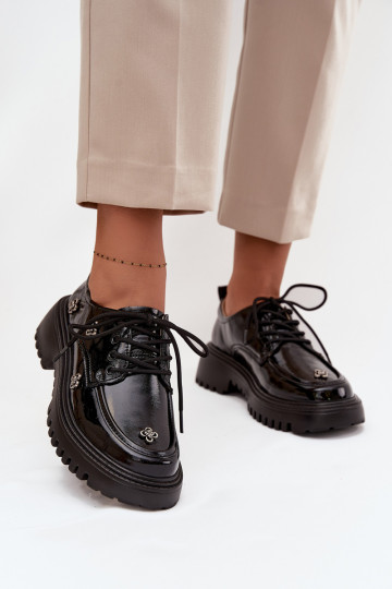 avec effet vernis Peau chaussures FémininPrzypinkami Artiker 57C0333 couleur noire 2