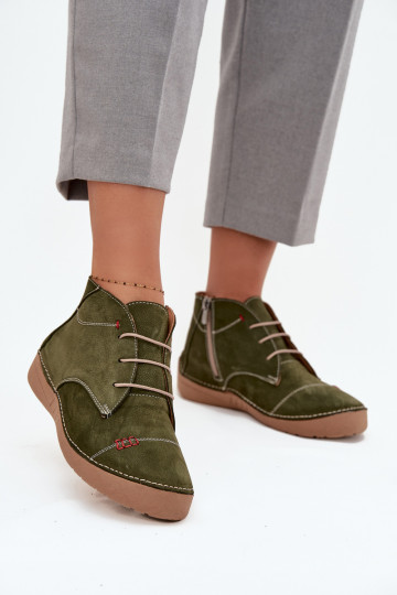 Peau chaussures FémininPrzeszyciami Au Château Artiker 57C2119 couleur verte 2