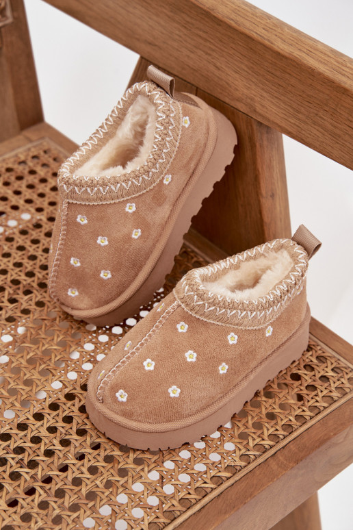 Bottes de neige Puérilavec des motifs florauxuszkami réchauffer avec de la fourrure à l intérieur beige Palina Bottes de neige Puérilavec des motifs florauxuszkami réchauffer avec de la fourrure à l intérieur beige Palina