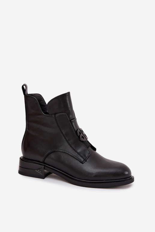 réchauffer Peau Bottes pour femmes Avec des décorations Detalem couleur noire Briselda