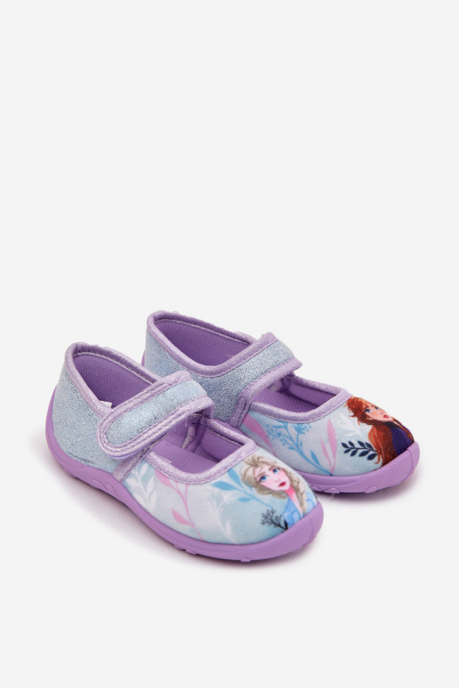 ballerines Chaussons Puéril avec attaches adhésives Frozen Congelé bleu clair Olivessa