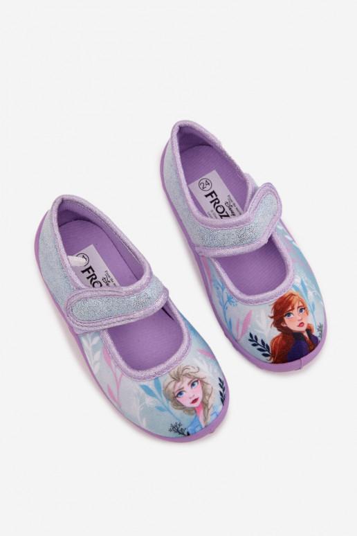 ballerines Chaussons Puéril avec attaches adhésives Frozen Congelé bleu clair Olivessa