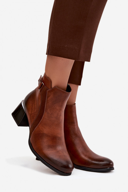 Peau Bottes pour femmes avec des talons réchauffer Zazoo 60563 marron