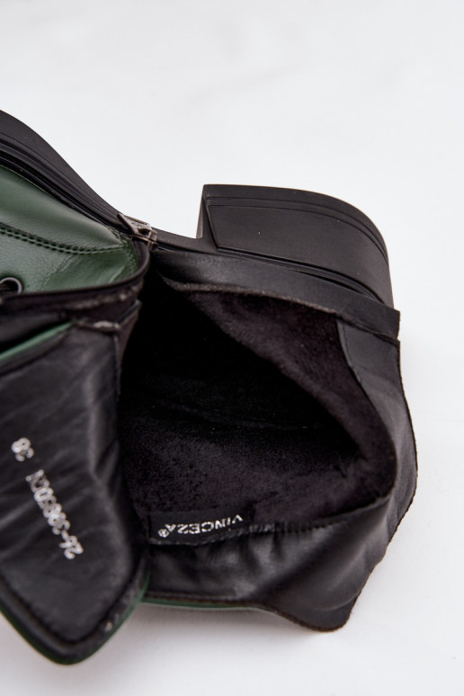 Bottines femme en cuir naturel Klocke réchauffer Vinceza 39950 couleur kaki