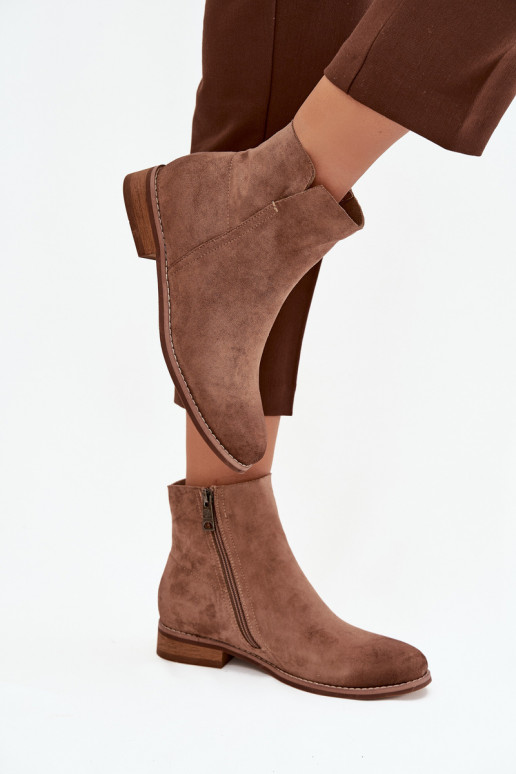 Bottes pour femmes avec des talons larges Vinceza 39961 marron