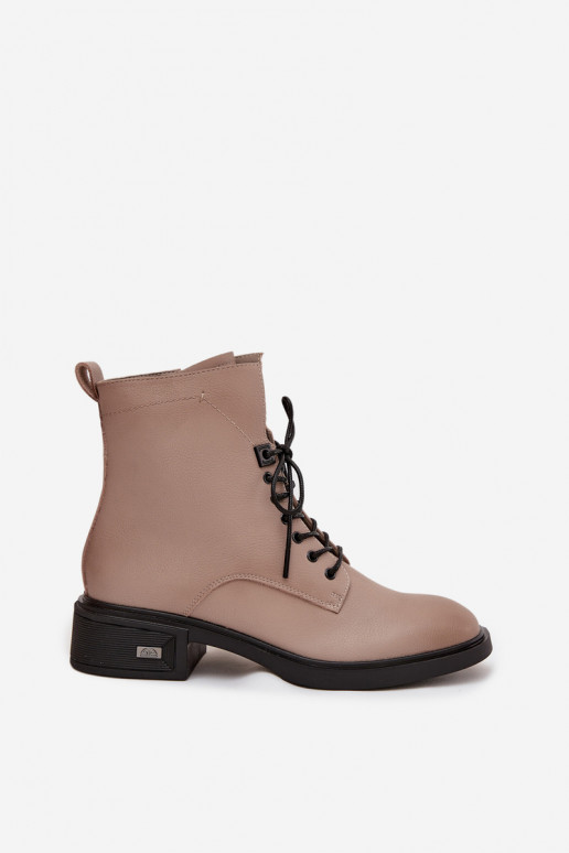 Bottes pour femmesActivéturalnej Skóry Sur un talon bas réchauffer Vinceza 39955 beige