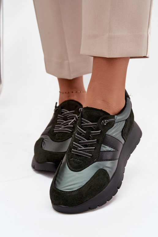 Chaussures modèle baskets Féminin avec une plateforme Vinceza 58561 couleur kaki