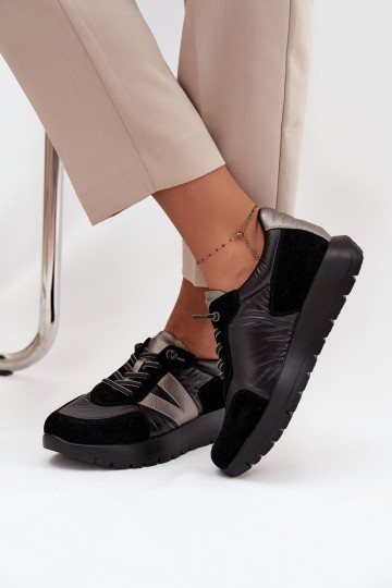 Chaussures modèle baskets Féminin avec une plateforme Vinceza 58561 couleur noire 2
