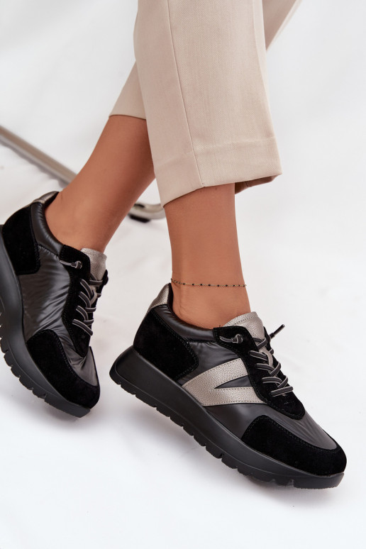 Chaussures modèle baskets Féminin avec une plateforme Vinceza 58561 couleur noire