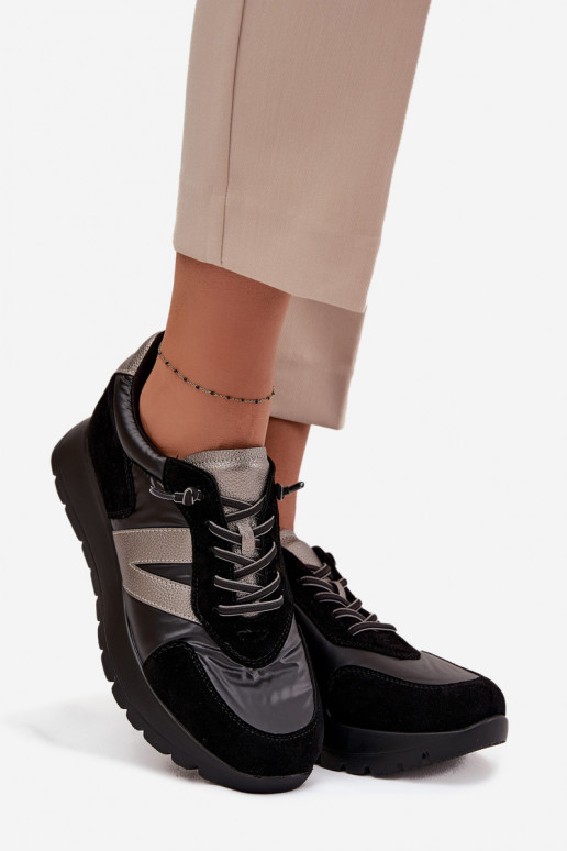 Chaussures modèle baskets Féminin avec une plateforme Vinceza 58561 couleur noire