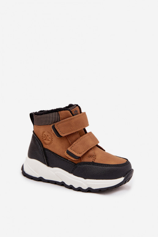 réchauffer Puéril Bottes d hiver avec attaches adhésives marron Nolivine réchauffer Puéril Bottes d hiver avec attaches adhésives marron Nolivine