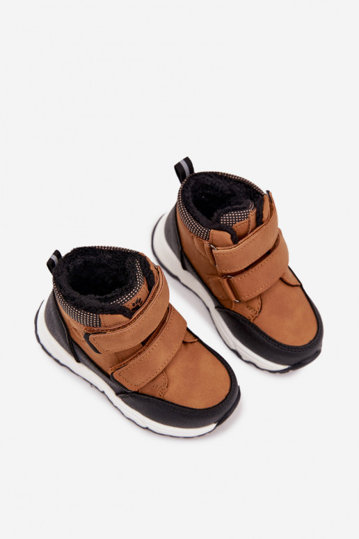 réchauffer Puéril Bottes d hiver avec attaches adhésives marron Nolivine réchauffer Puéril Bottes d hiver avec attaches adhésives marron Nolivine