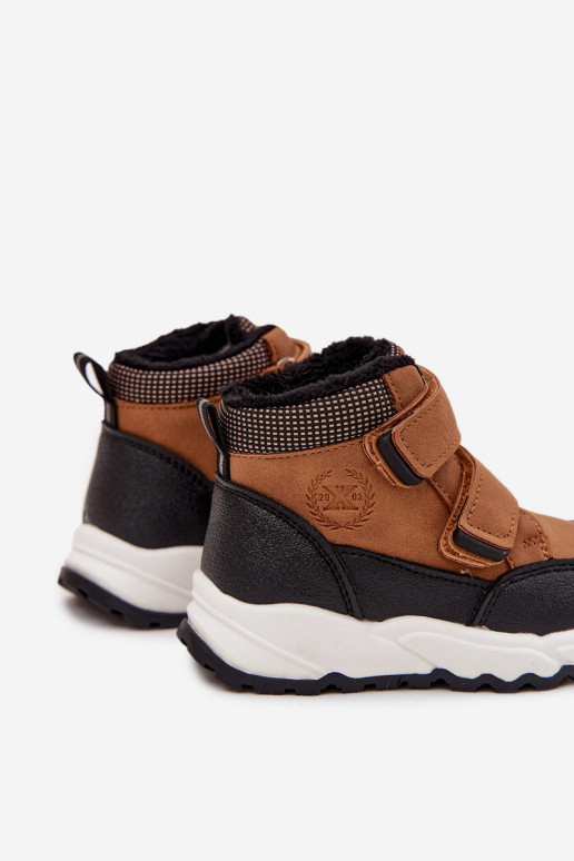 réchauffer Puéril Bottes d hiver avec attaches adhésives marron Nolivine réchauffer Puéril Bottes d hiver avec attaches adhésives marron Nolivine