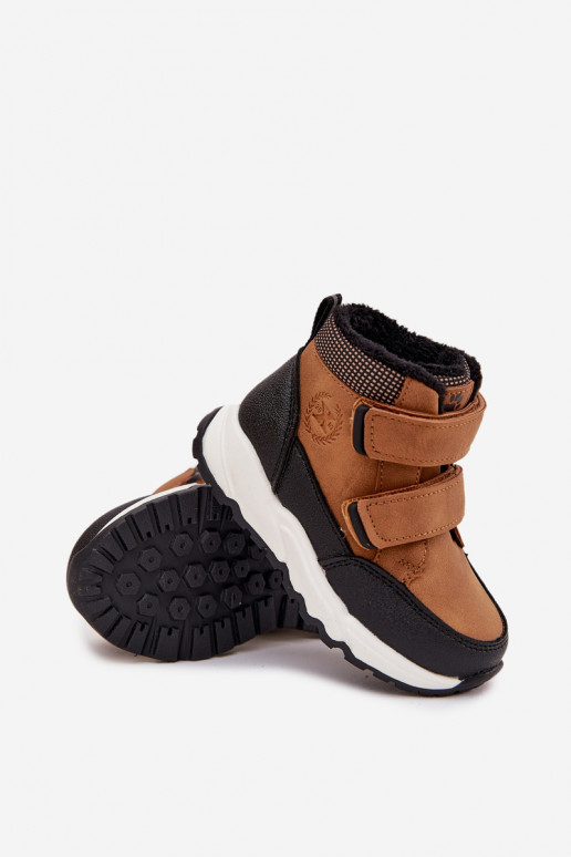 réchauffer Puéril Bottes d hiver avec attaches adhésives marron Nolivine réchauffer Puéril Bottes d hiver avec attaches adhésives marron Nolivine