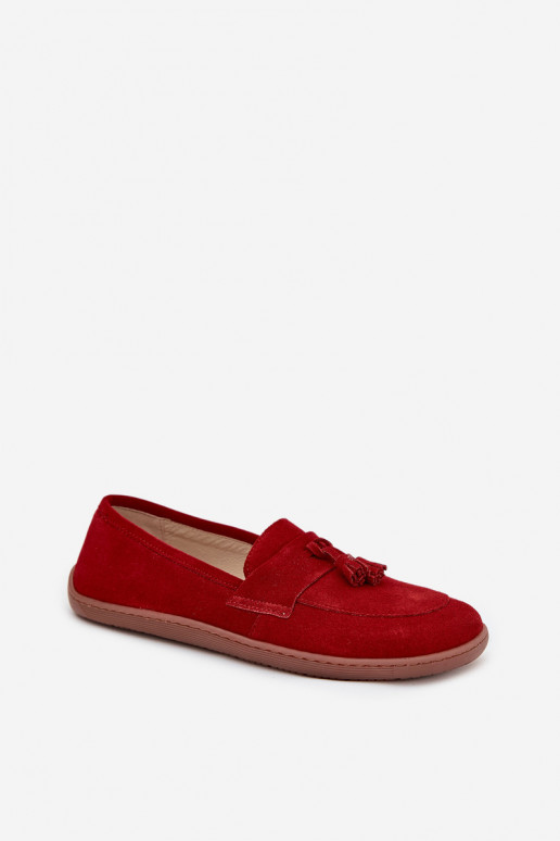 Peau Mocassins en daim Typu Barefoot Zazoo 322 couleur rouge
