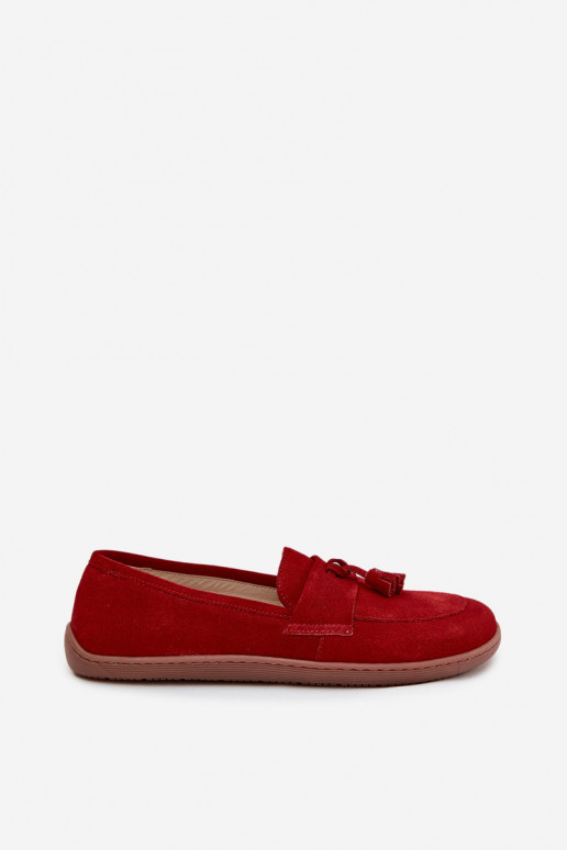 Peau Mocassins en daim Typu Barefoot Zazoo 322 couleur rouge