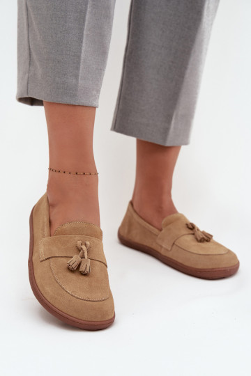 Peau Mocassins en daim Typu Barefoot Zazoo 322 beige 2