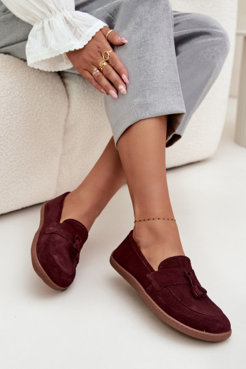 Peau Mocassins en daim Typu Barefoot Zazoo 322 Bourgogne