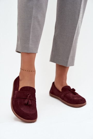 Peau Mocassins en daim Typu Barefoot Zazoo 322 Bourgogne 2