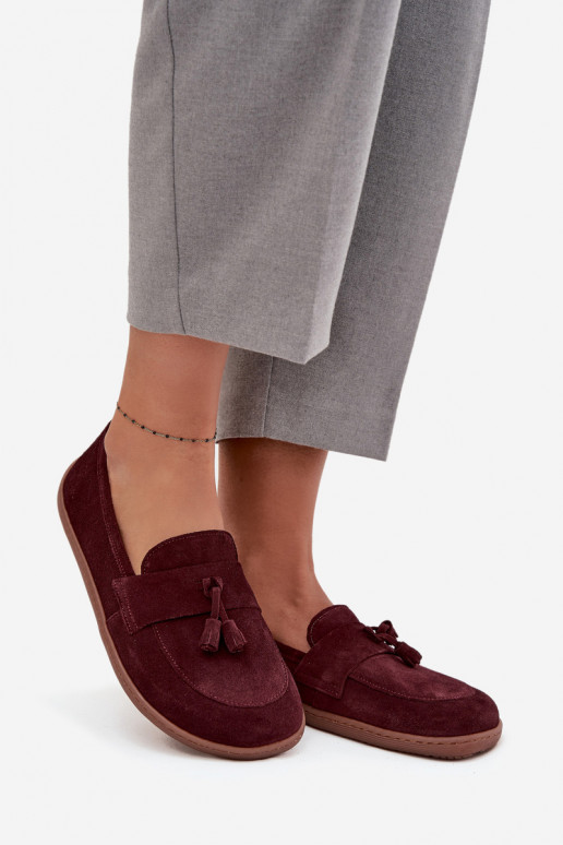 Peau Mocassins en daim Typu Barefoot Zazoo 322 Bourgogne