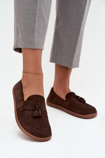 Peau Mocassins en daim Typu Barefoot Zazoo 322 CzekoladoÀe