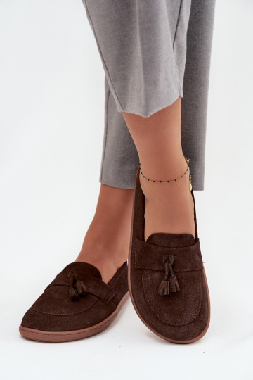 Peau Mocassins en daim Typu Barefoot Zazoo 322 CzekoladoÀe 2